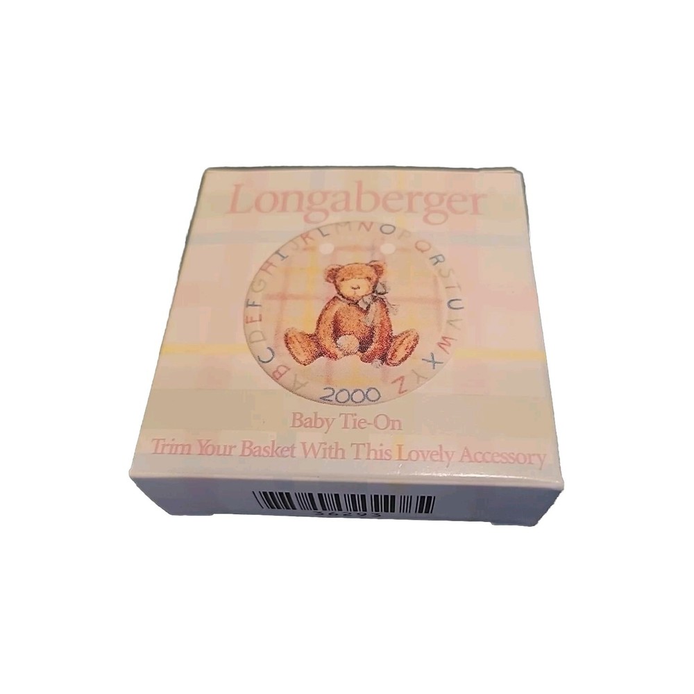 LONGABERGER 2000 Baby Alphabet Teddy Tie-On Trim Your Basket NIB 36293
