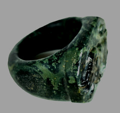 300 BC Authentic Ancient Roman hololith Ring Engraved Gemstone Bull MUSEUM GRADE