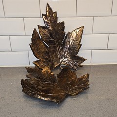 Syroco Leaf Wall Decor Set Bronze Resin Wall Plaques Original Made in USA