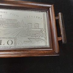 Norway Oslo Wood Serving Tray Souvenir Handles Home Decor Collectible Decorative