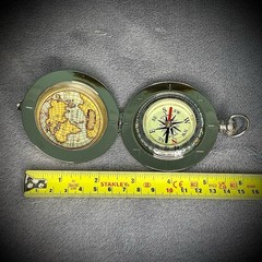 Dalvey – Pocket Compass – World Map – Stainless Steel – 1993 – Made In Scotland