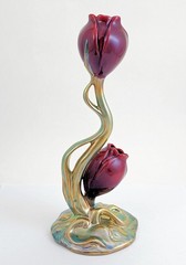 Zsolnay Eosin Double Tulip Art Nouveau Tulip