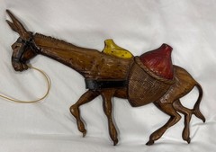 Rare! Large Vintage 1970 Sexton Usa Man Donkey Burro Metal Art Wall Hanging