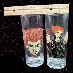 DISNEY HOCUS POCUS 10oz Glasses Sanderson Sisters Halloween 6”T 2.5”W Set Of 4