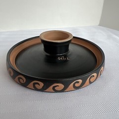 Apulian Red Clay Greek Pedestal Pottery Fish Plate