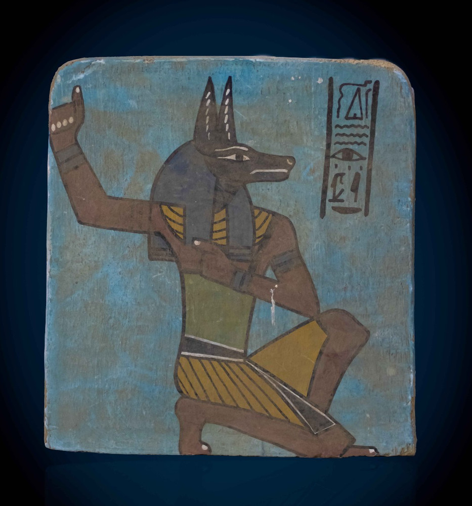 Authentic Egyptian Antique Rare Statue Figurine Egyptian Anubis Relief BC