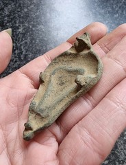Post Medieval Urn Casket Mount / Horse Harness Mount Metal Detector Find Antique