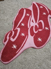 1990s Vintage Ruby Slippers Area Rug The Wizard of Oz Red Pink 36″w x 22″t