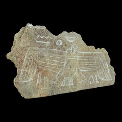 Authentic Ancient Egyptian Antiques Winged Deity Relief Stone Fragment BC