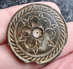 Rev War Era Tudor Rose Button Georgian Rare Design 18thc Detecting Find Antique