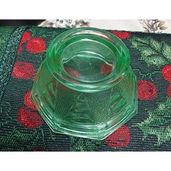 Vaseline Glass small Art Deco Dish Vintage Unknown mfg