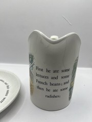 Wedgwood of Etruria Peter Rabbit 10oz Milk Jug Pitcher Child’s Plate Porcelain