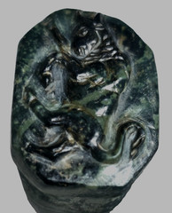 300 BC Authentic Ancient Roman hololith Ring Engraved Gemstone Bull MUSEUM GRADE