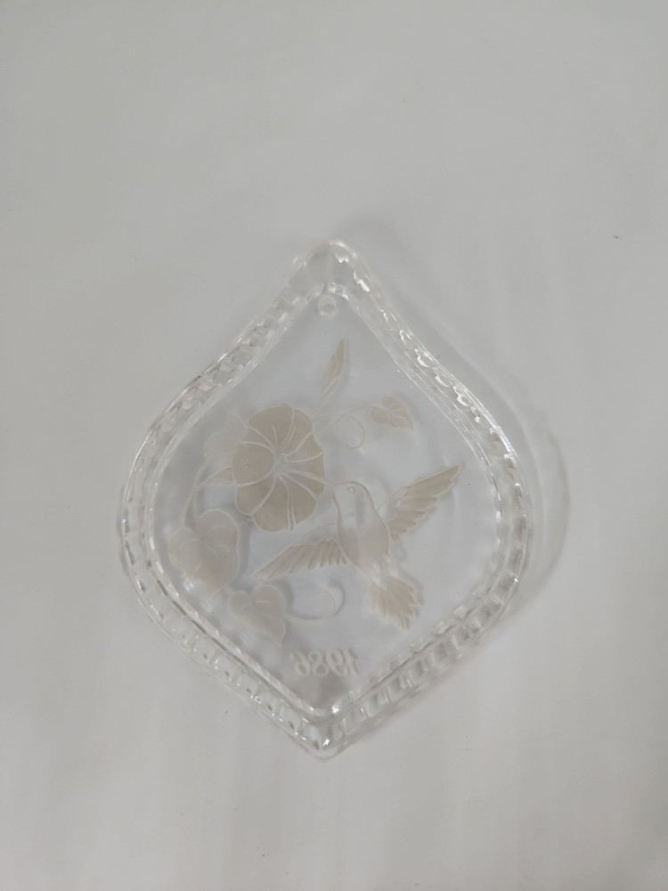 Vintage Avon 1986 Lead Crystal Hummingbird Ornament 24% Full Lead Crystal
