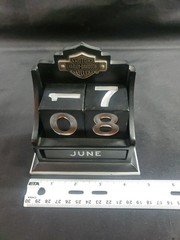 Harley Davidson Hallmark Calendar Ceramic Wooden Black and Silver HD Motorcycle