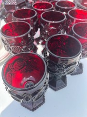 vintage avon ruby red glassware 27 piece set