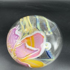 1985 Glasshouse Studios Signed Hand Blown Art Glass Oil Lamp Vase Paperweight