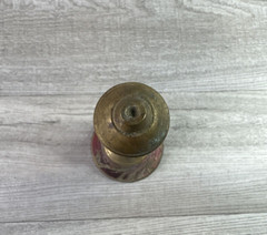 Vintage Unbranded Hand Painted Floral Brass Bell 9.25”