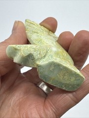 5 Vtg Hand Carved Green Moss Agate Jasper Stone Koi Fish Sculpture Decor 3″ tall