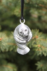 Lead Free Pewter Manatee Ornament Sea Cow Holiday Gift Hand Made Fish Decor NEW