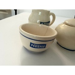 vtg. NESTLE La Lechera Creamer, sugar bowl and mixing bowl set