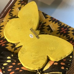 Vintage Butterfly Set Wall Hangings Imports Inc Resin 2006 Heavy Monarch Yellow