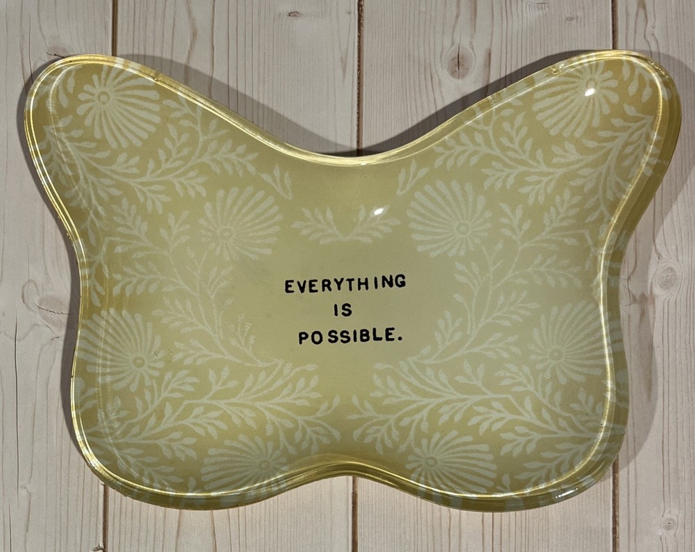 Sugar Boo & Co Butterfly Trinket Dish Everything Is Possible gold & white design