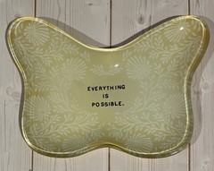 Sugar Boo & Co Butterfly Trinket Dish Everything Is Possible gold & white design