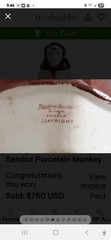 Limoges Edouard Marcel Sandoz Porcelain Monkey