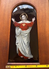 Jesus Christ, Antique Limoges Enamel on Copper, A. Soustre Signed 19th Century