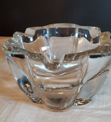 ASHTRAY CRYSTAL Thick Clear HEAVY Deep Waved Design Vintage Original WHOLESALE