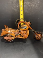 Wooden Motorcycle Model Handmade Chopper Collectible Sculpture Cycle 12″ 6″ 3″