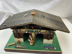 Vintage Swiss Souvenir Thermometer People miniature house chalet JOBIN RB