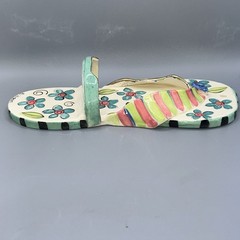 Diane Husson Ceramic Wall Hanging Flip Flop Shelf/ Tealight Holder 10.5”Tx4.75”W