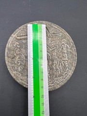 Natural Jasper Stone Old Bactrian Babylonian Royal Place Story Intaglio Round Ti
