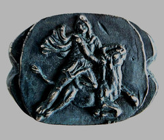 300 BC Ancient Roman Silver Ring Mithras mystery god of legions and victories