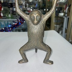 ANTIQUE BRASS MONKEY BUSINESS CARD HOLDER Petina Aged Green Card Tray