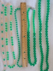 Lot Of 6 Vintage Green Beaded Necklace