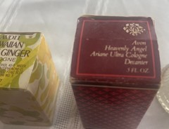 Vintage Avon Mini Perfume Lot Bottles Box Foxfire Hawaiian White Ginger Primrose