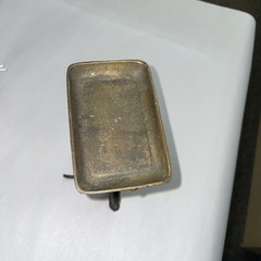 ANTIQUE BRASS MONKEY BUSINESS CARD HOLDER Petina Aged Green Card Tray