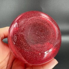Hand Blown Studio Art Glass Vase Hand Made Glassware Vessel Red Open Top Vase