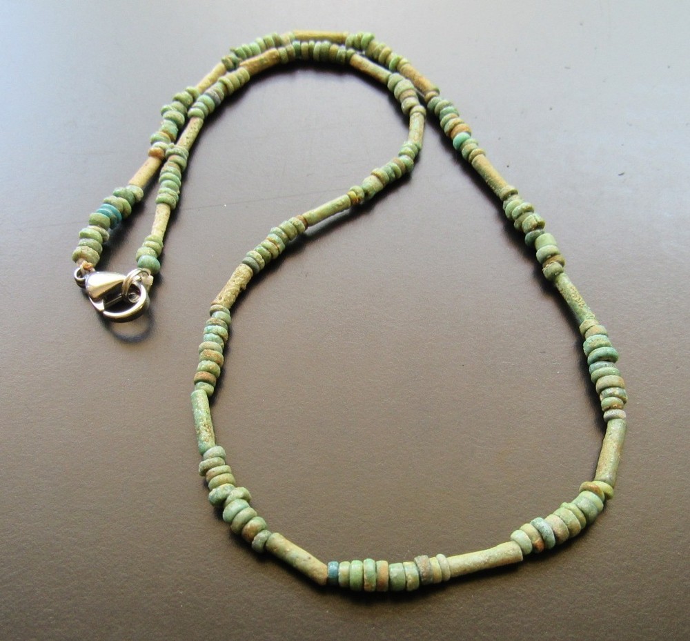 NILE Ancient Egyptian Amulet Mummy Bead Necklace ca 600 BC