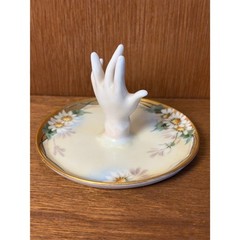 Antique Royal Austria Edwardian Daisy Jewelry Tray & Hand Ring Dish Set