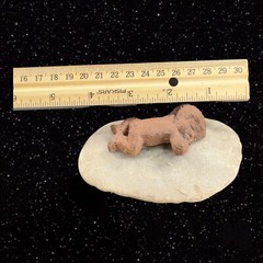 LPH Leonardo Art Works 1975 Pottery Baby on Rock Stoneware Figurine Statue Sign