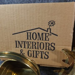 VTG MCM LOT Homco Brass Butterfly Flowers Gold Metal Wall Sconces & Art Decor