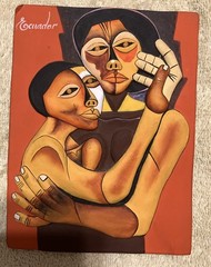 RARE!!! Tile Sculpture Ceramic Pottery Modern Oswaldo Guayasamin Ecuador Era