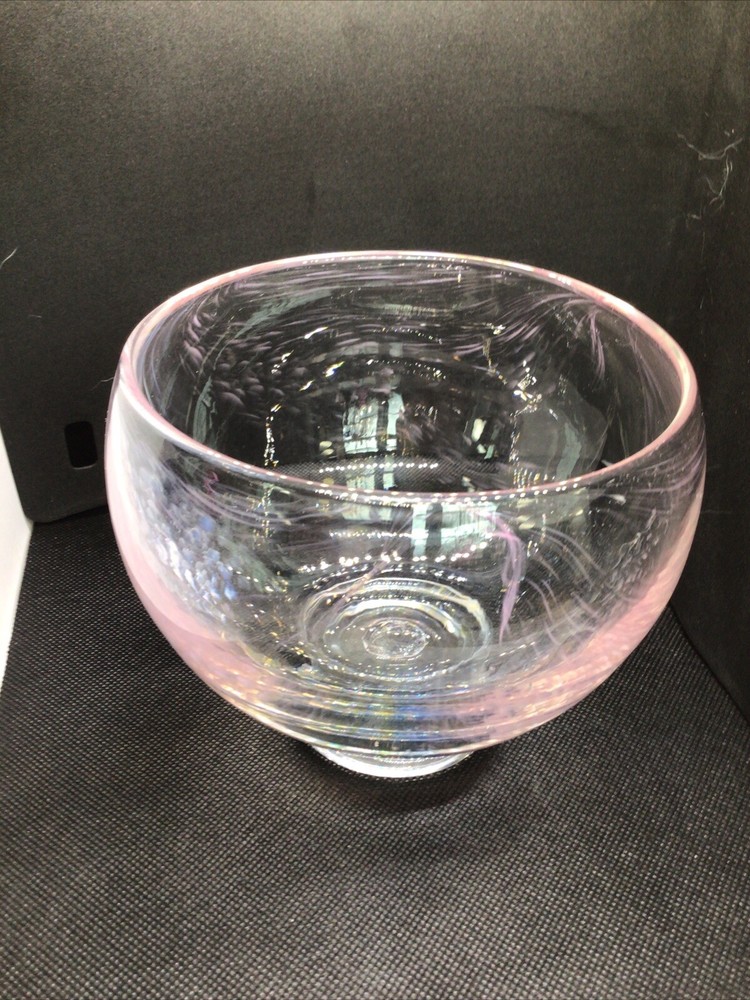 Art Glass Hand Blown Swirl Bowl