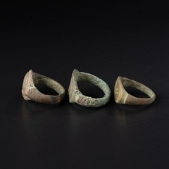 Near Eastern Ancient Bronze Rings (3 pcs) – Size 9–10
