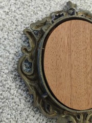 Vtg Small Ornate Victorian Style Gold Metal Framed Padded Fabric Print No glass