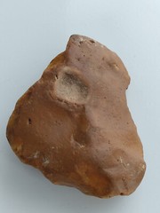ACHEULEAN NOTCHED SCRAPER STONE TOOL LOWER PALAEOLITHIC C.450,000 BP. KENT UK